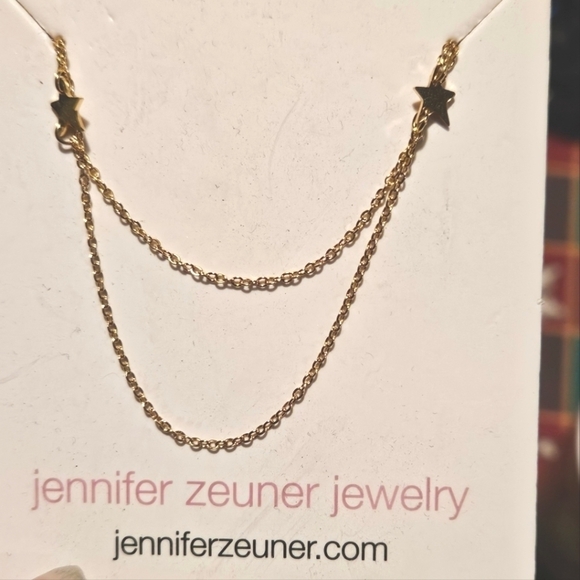 JENNIFER ZEUNER JEWELRY Double Star Necklace 19" - 20" - Picture 1 of 1